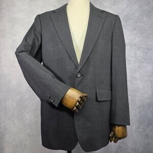 Brooks Brothers Blazer Mens 40 Long Gray Wool Blend 2 Button Jacket Vintage USA
